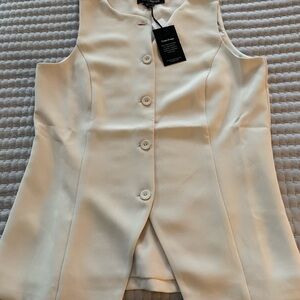 LOFT Cream Vest Tailored Fit